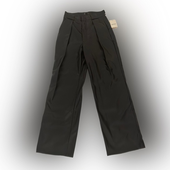 NWT Mother The High Waisted Tunnel Vision Sneak Wide Pleated Pants Faux Leather - Picture 5 of 12